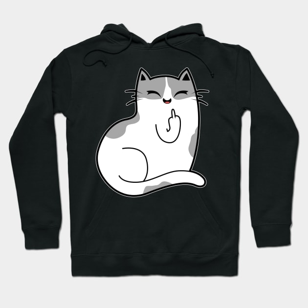 Cat with middle finger hoodie new arrivals